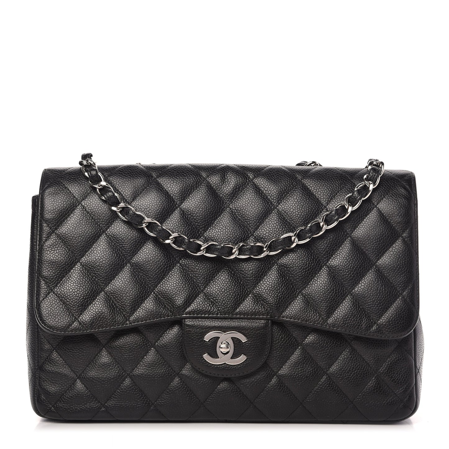 Caviar Quilted Jumbo Single Flap Black
