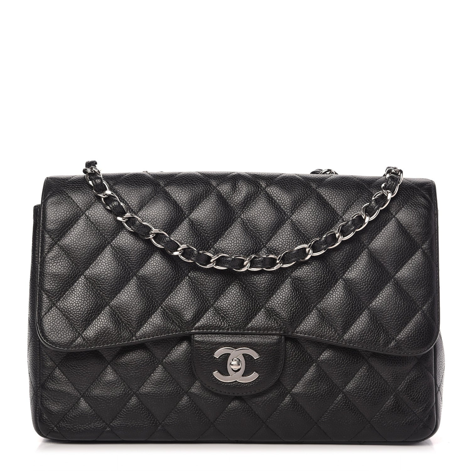 Chanel Caviar Quilted Jumbo Single Flap Black 1 of 9