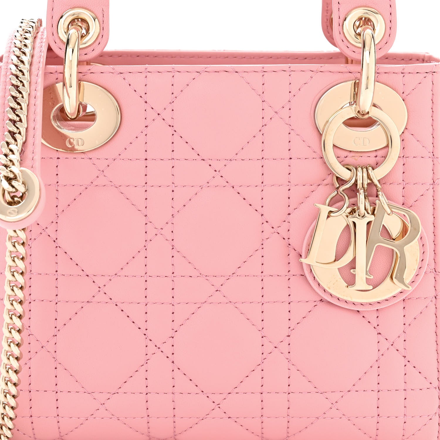 Christian Dior Lambskin Cannage Mini Lady Dior Light Pink 8 of 11