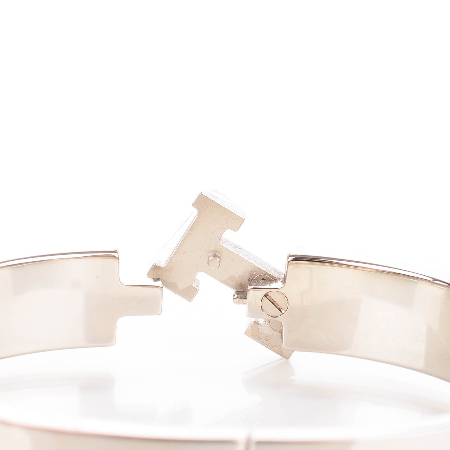 Hermes Enamel Narrow Clic Clac H Bracelet GM White 4 of 6