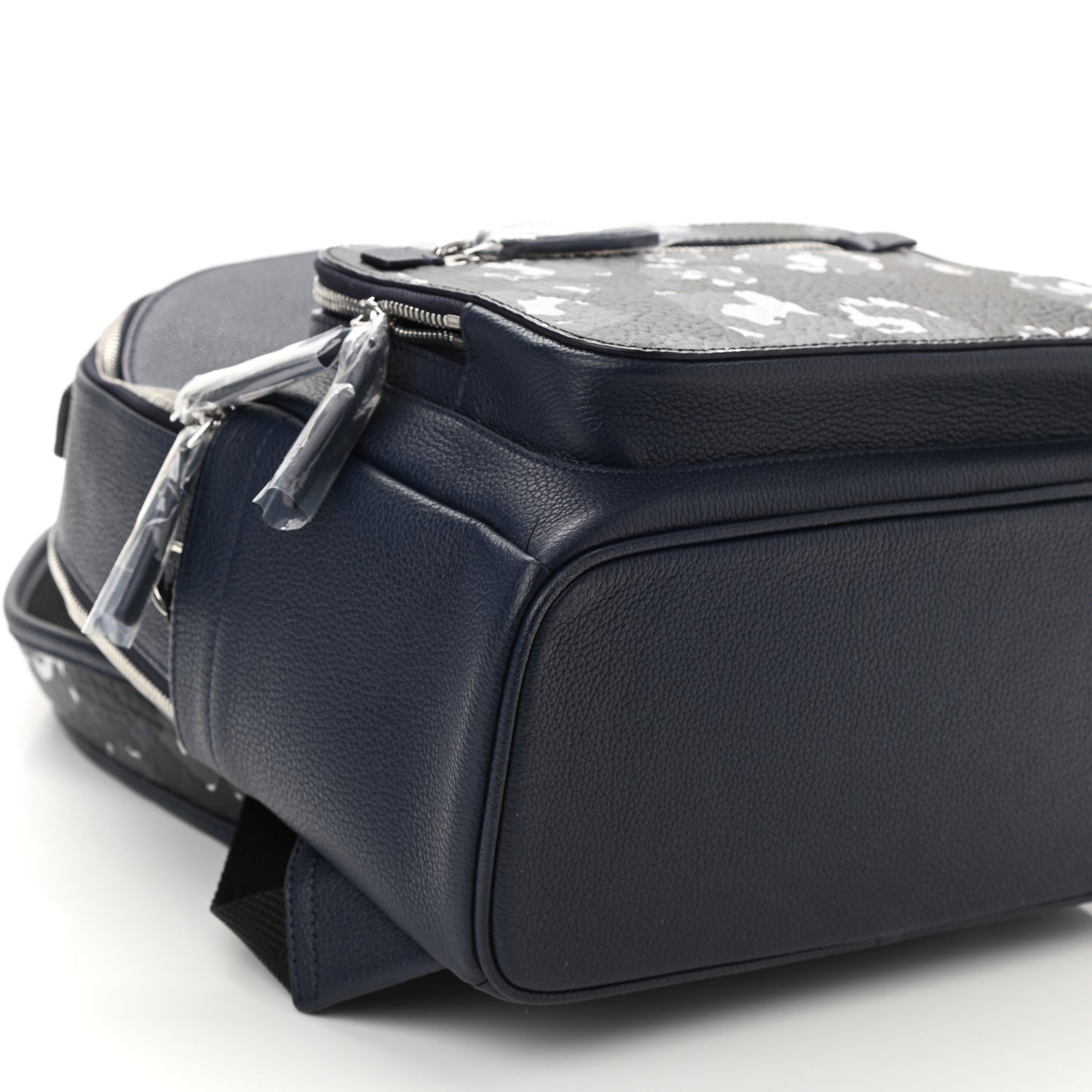 Calfskin Visetos Floral Leopard Klassik Small Stark Backpack Blue Black