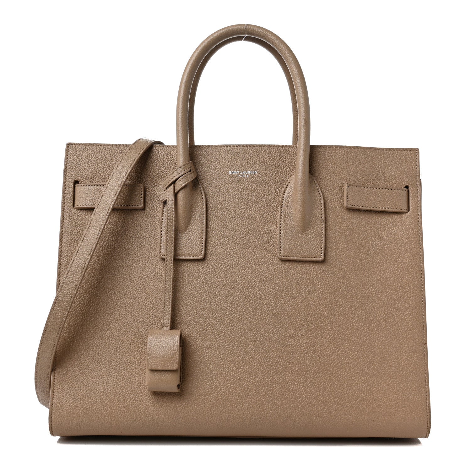 Saint Laurent Grained Calfskin Small Sac De Jour Taupe 1 of 11