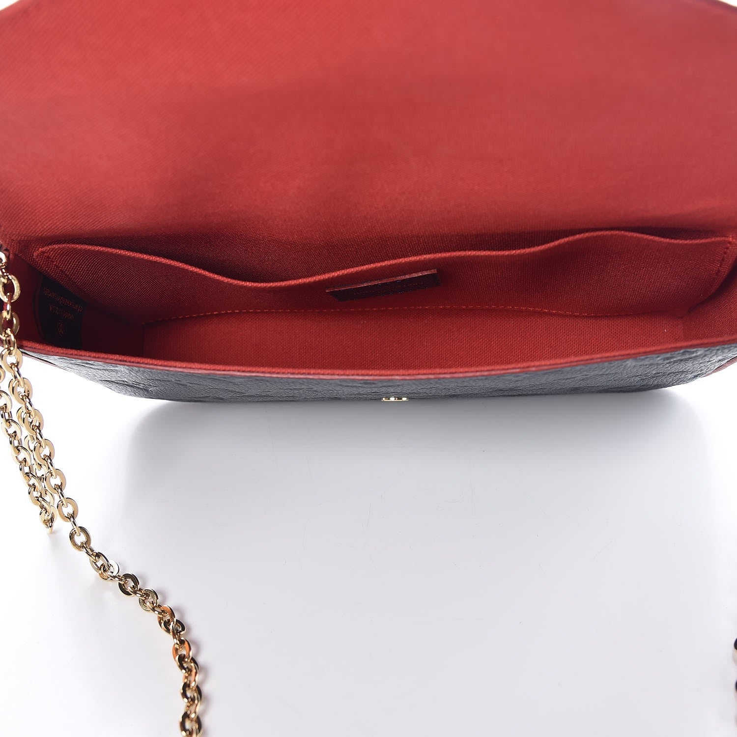 Louis Vuitton Empreinte Pochette Felicie Chain Wallet Marine Rouge 5 of 10
