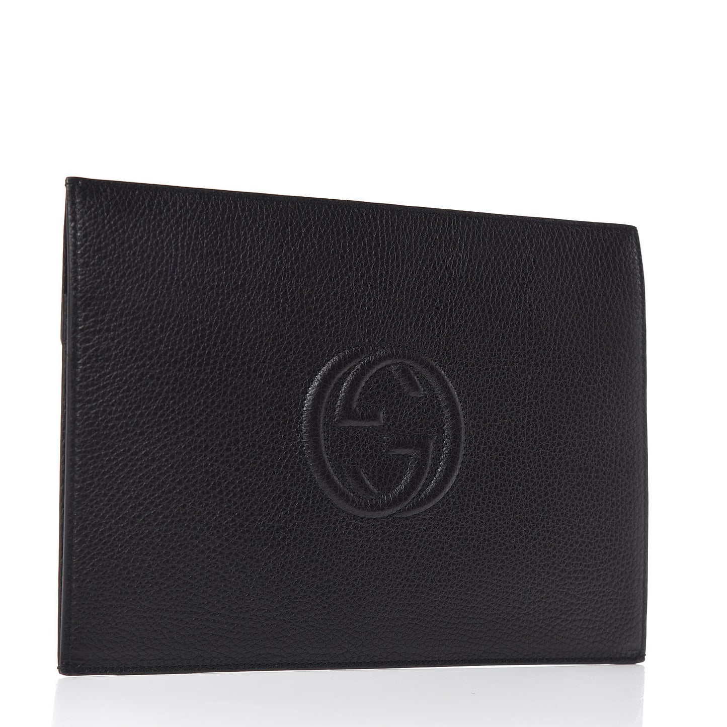 Pebbled Calfskin Soho Document Holder Black