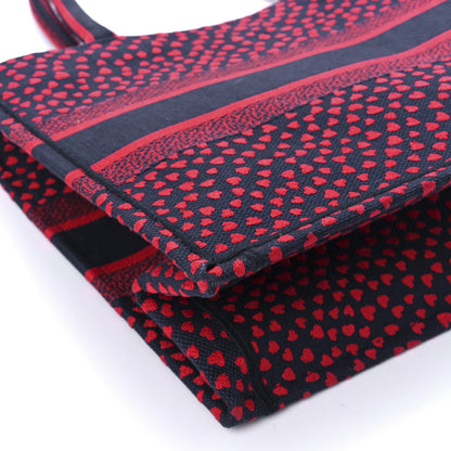 Christian Dior Canvas Embroidered Pop Heart I Love Paris Medium Book Tote Red Multicolor 11 of 12