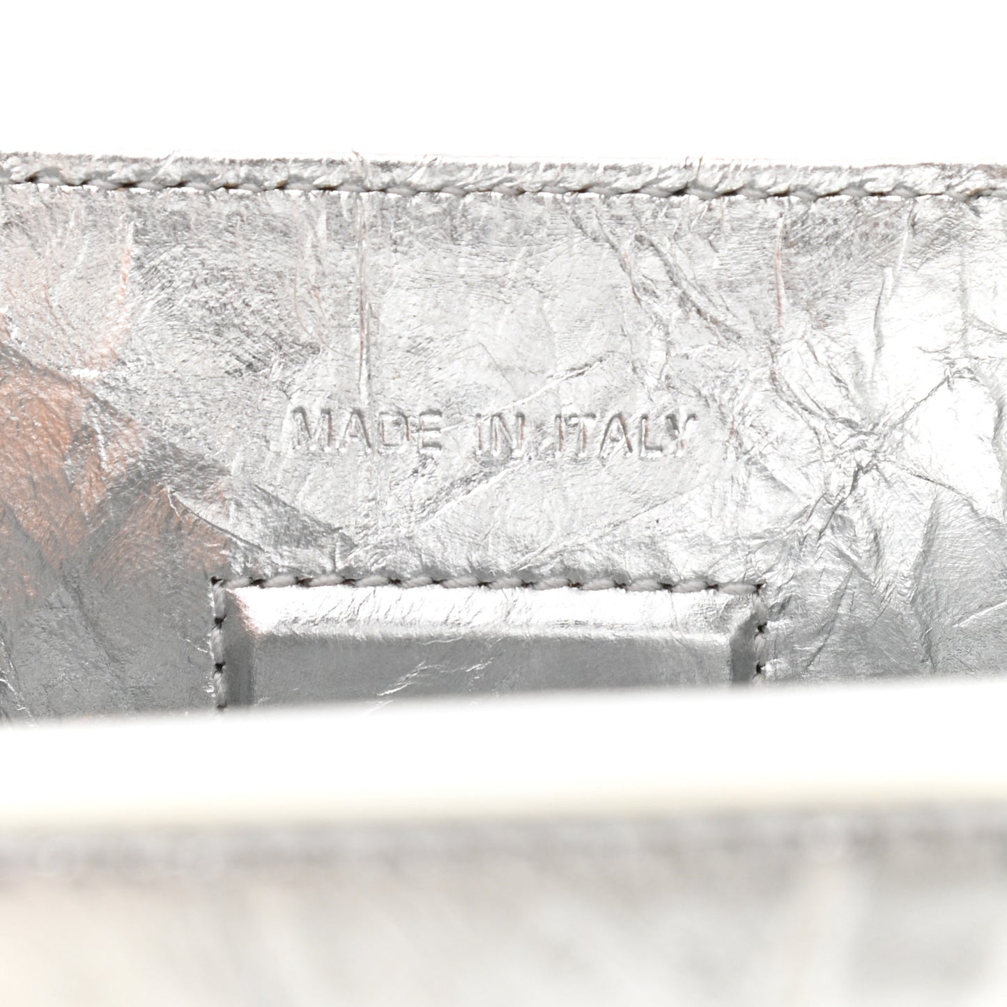 Metallic Calfskin Medium Diorever Flap Silver
