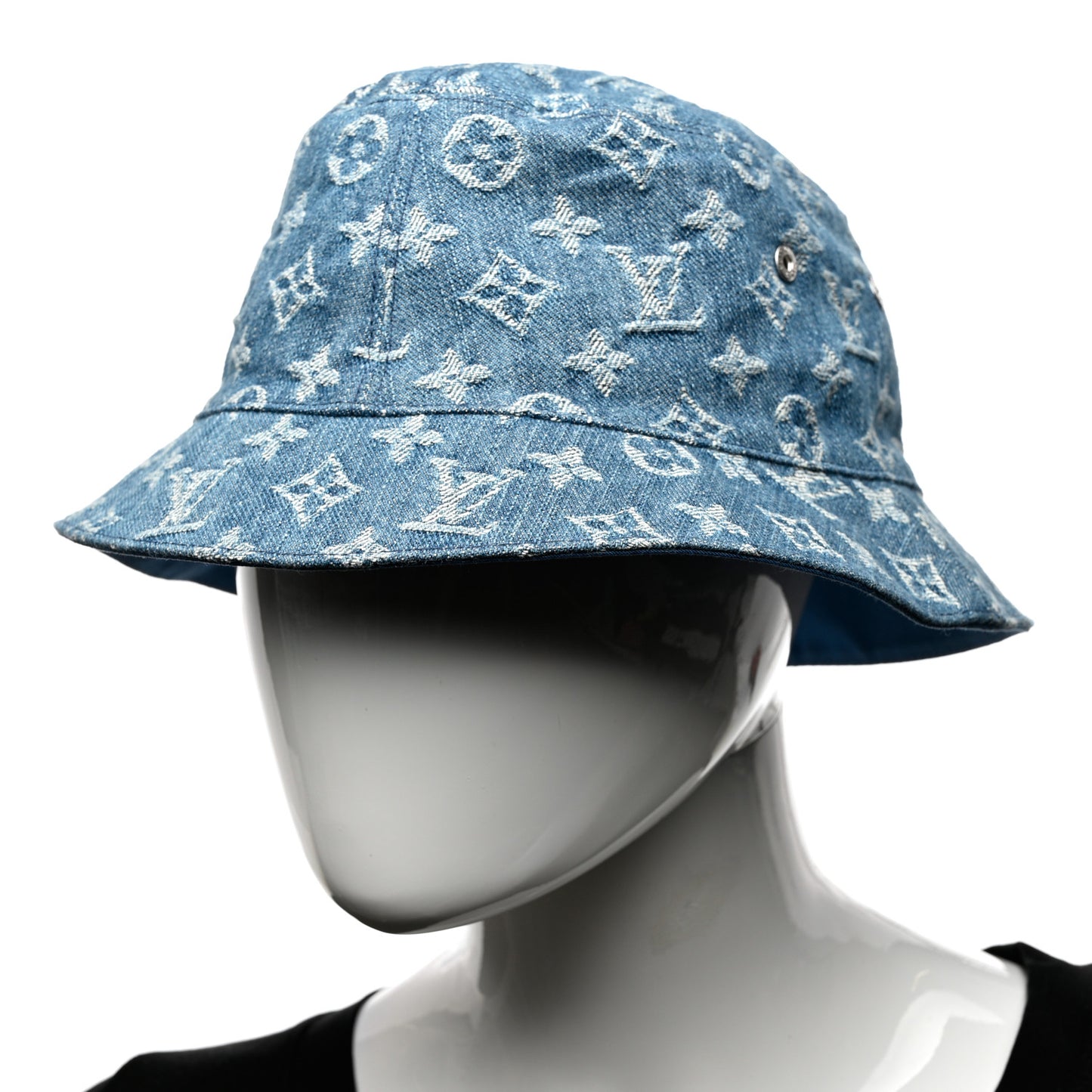 Monogram Denim Transformable Bob Bucket Hat 58 Blue