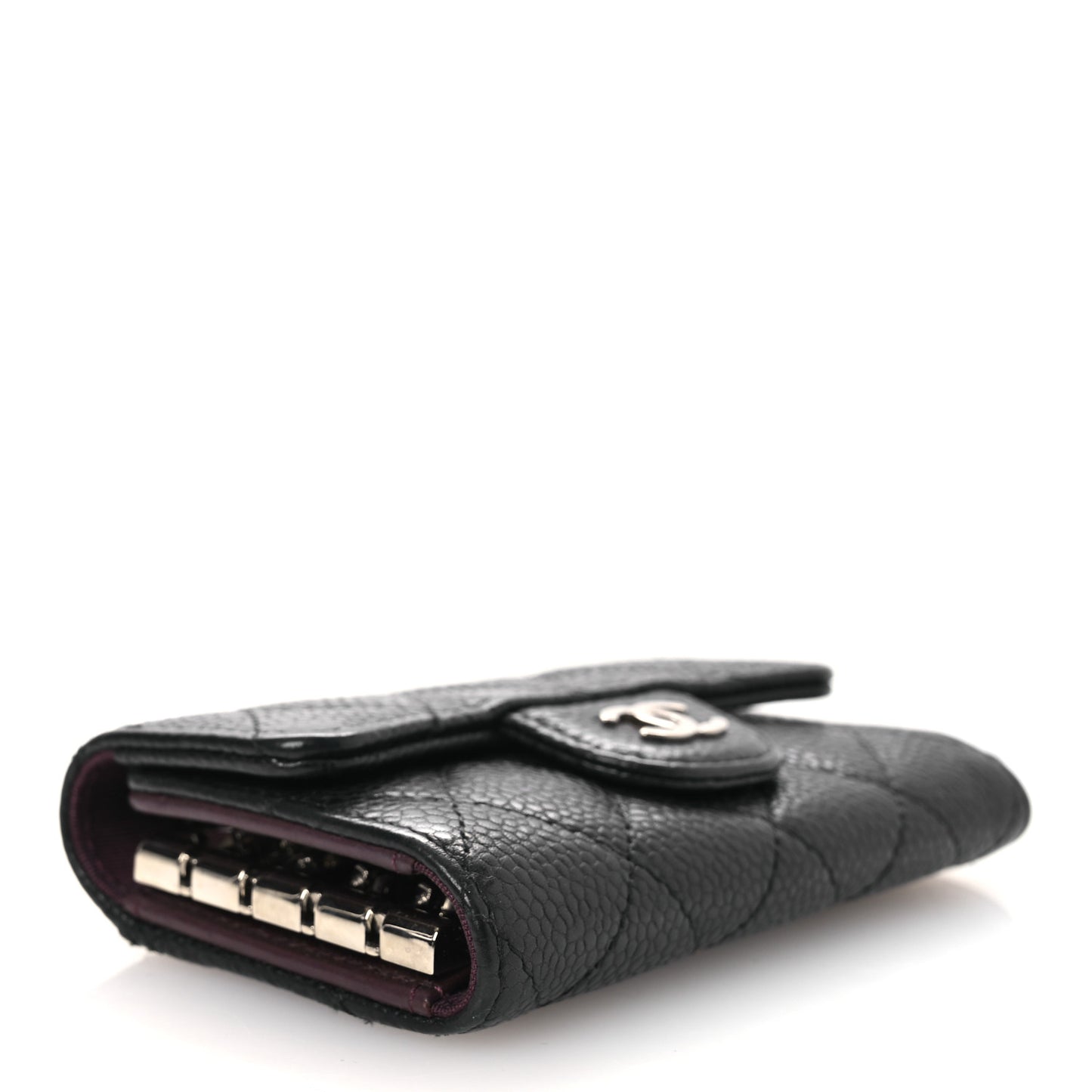Caviar Quilted Classic 4 Key Holder Wallet Black