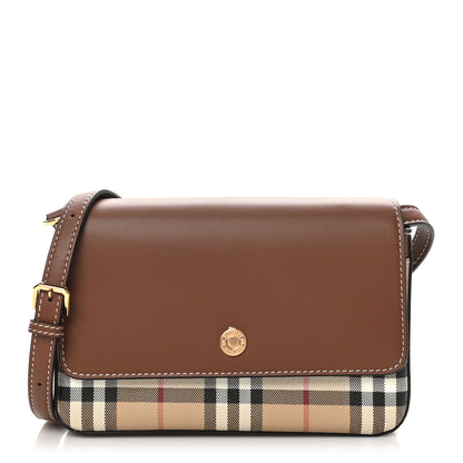 Burberry Calfskin Vintage Check Penny Bag Archive Beige Tan 1 of 10