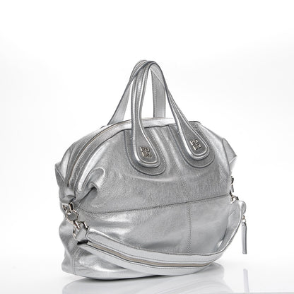 Givenchy Metallic Calfskin Medium Nightingale Silver 4 of 8