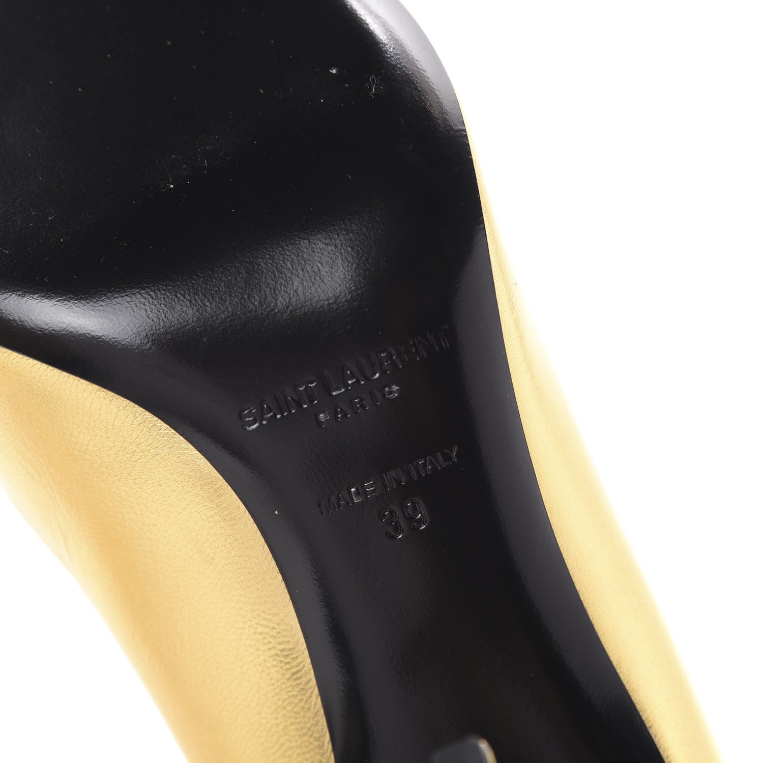 Saint Laurent Calfskin Opyum 85 Pumps 39 Gold 8 of 8