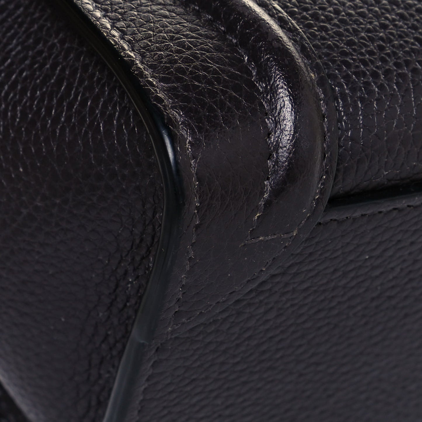 Drummed Calfskin Nano Luggage Liquorice