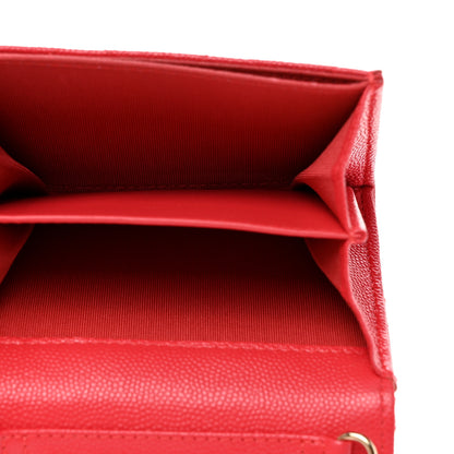 Chanel Caviar Quilted Flap Card Holder On Chain Dark Pink 5 of 7