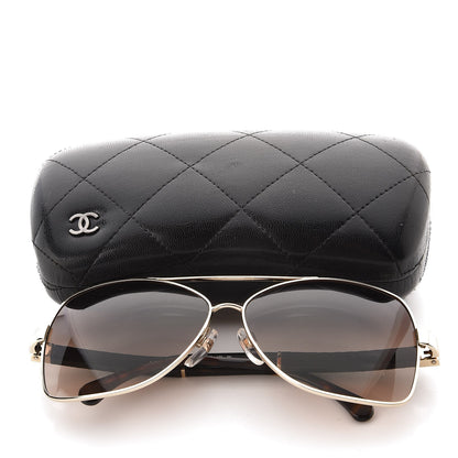 Chanel Pilot Quiltied Sunglasses 4196-Q Gold 9 of 9