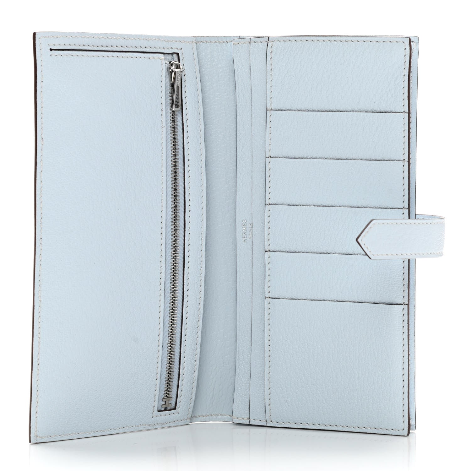 Hermes Chevre Mysore Bearn Gusset Wallet Bleu Brume 5 of 8