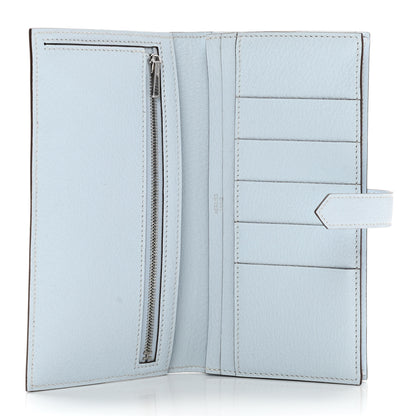 Hermes Chevre Mysore Bearn Gusset Wallet Bleu Brume 5 of 8