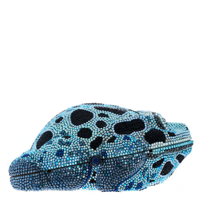Judith Leiber Crystal Frog Minaudiere Chain Clutch Blue 4 of 12