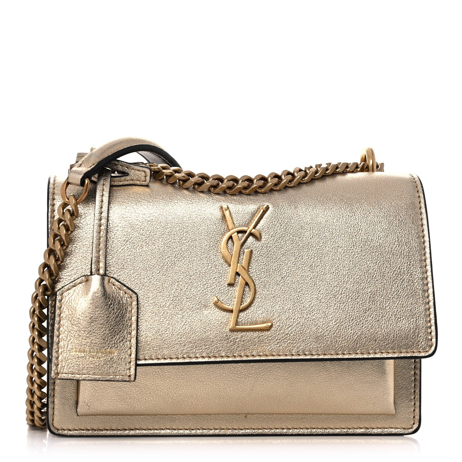 Saint Laurent Metallic Calfskin Small Monogram Sunset Gold 1 of 12