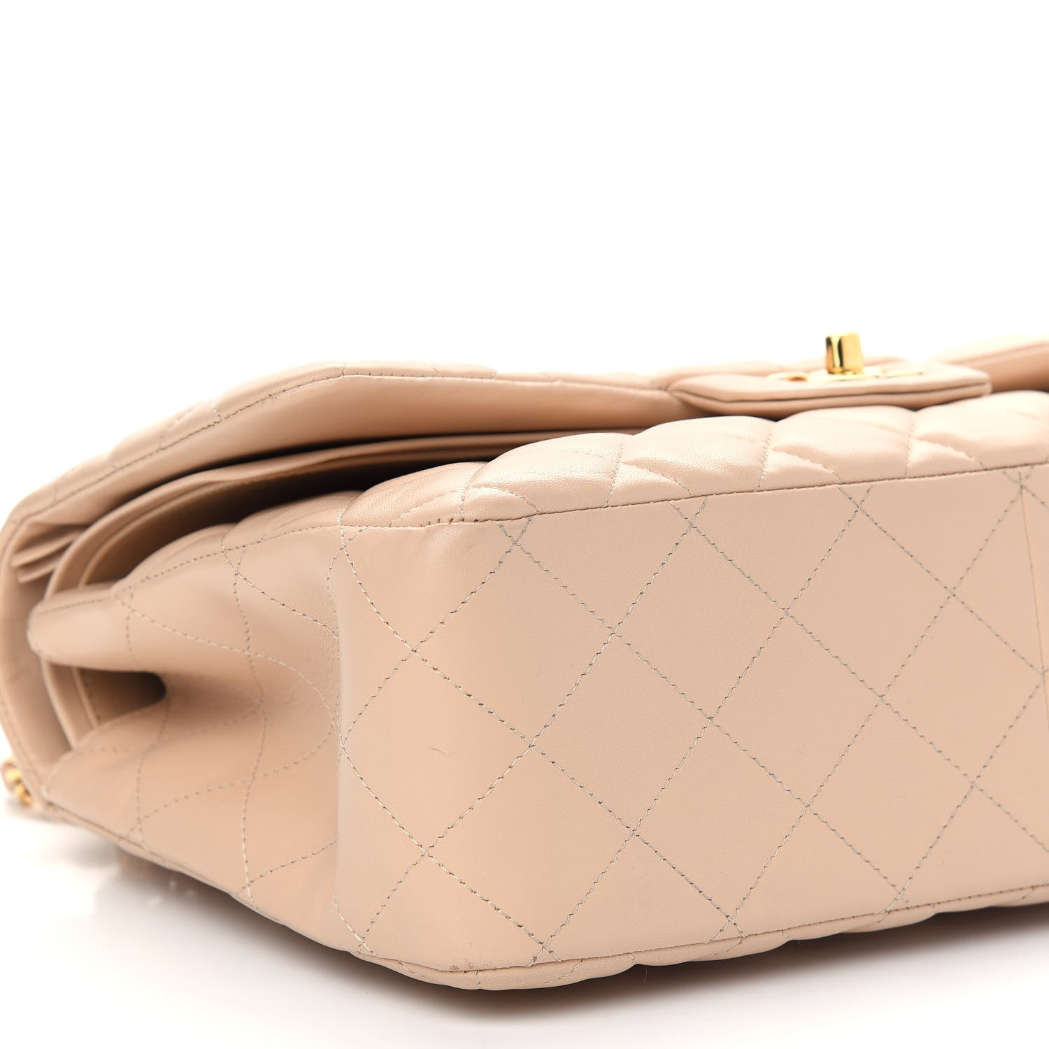 Chanel Lambskin Quilted Jumbo Double Flap Beige Clair 8 of 11