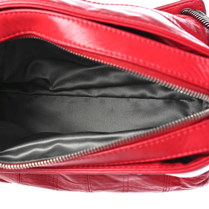 Chanel Lambskin Square Stitched Lax Accordion Hobo Red 4 of 12