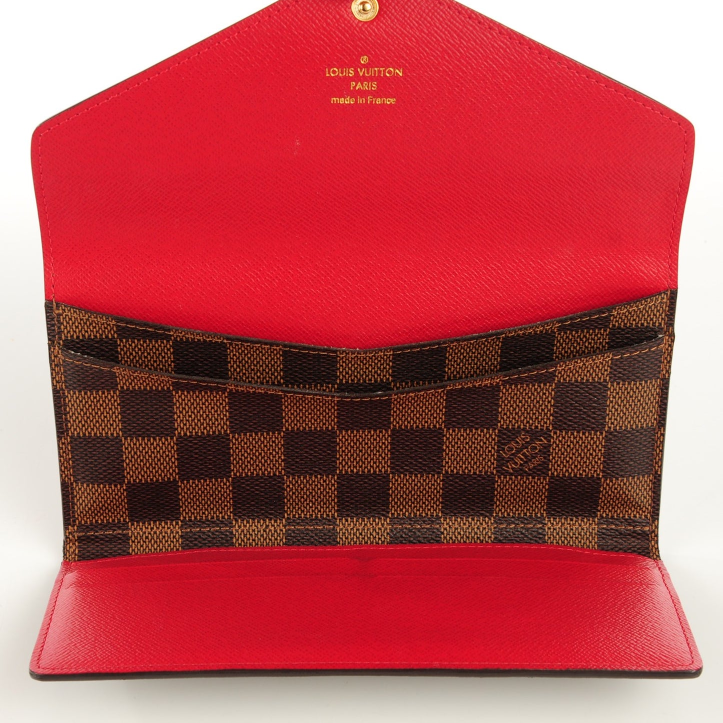 Damier Ebene Josephine Wallet Red