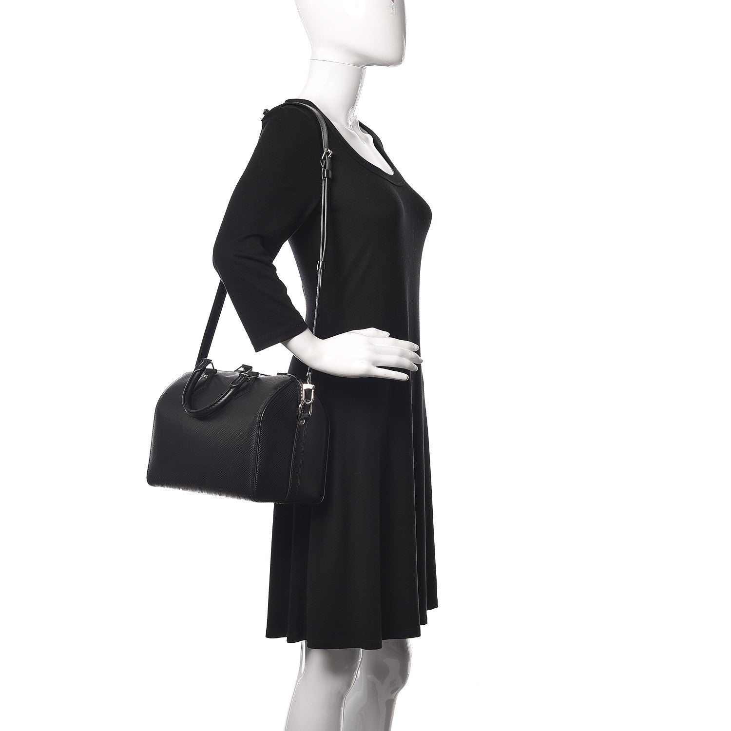 Louis Vuitton Epi Speedy Bandouliere 25 Black 3 of 10