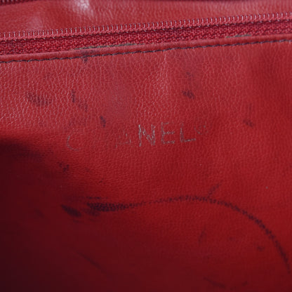 Chanel Lambskin Stitched Shopper Tote Red 6 of 16