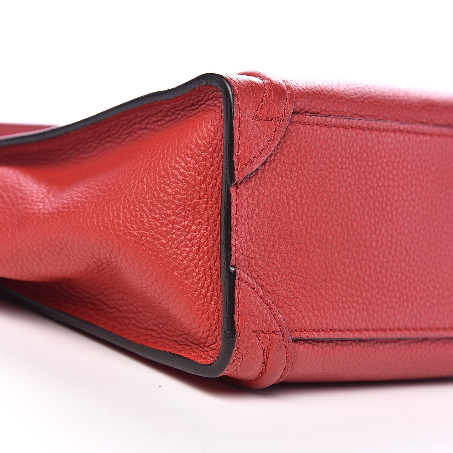 Drummed Calfskin Nano Luggage Coquelicot