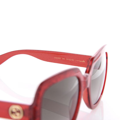 Gucci Square Frame GG 0036S Sunglasses Glitter Red 5 of 8