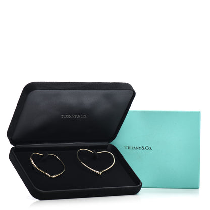 Tiffany 18K Yellow Gold Medium Elsa Peretti Open Heart Hoop Earrings 5 of 5