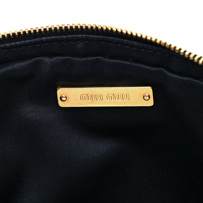 Miu Miu Nappa Matelasse Double Zip Pochette Clutch Black 8 of 10