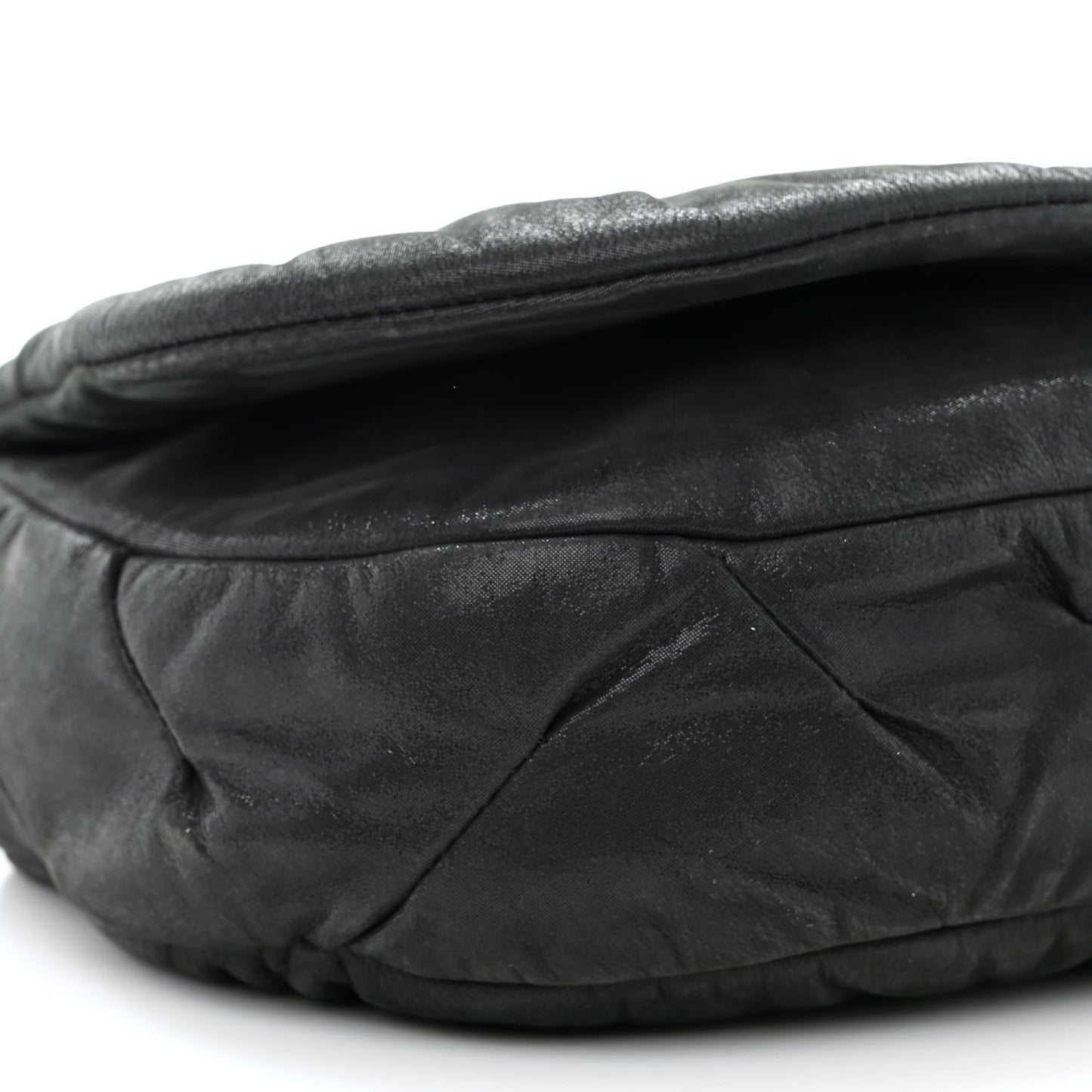 Iridescent Calfskin Glint Flap Black