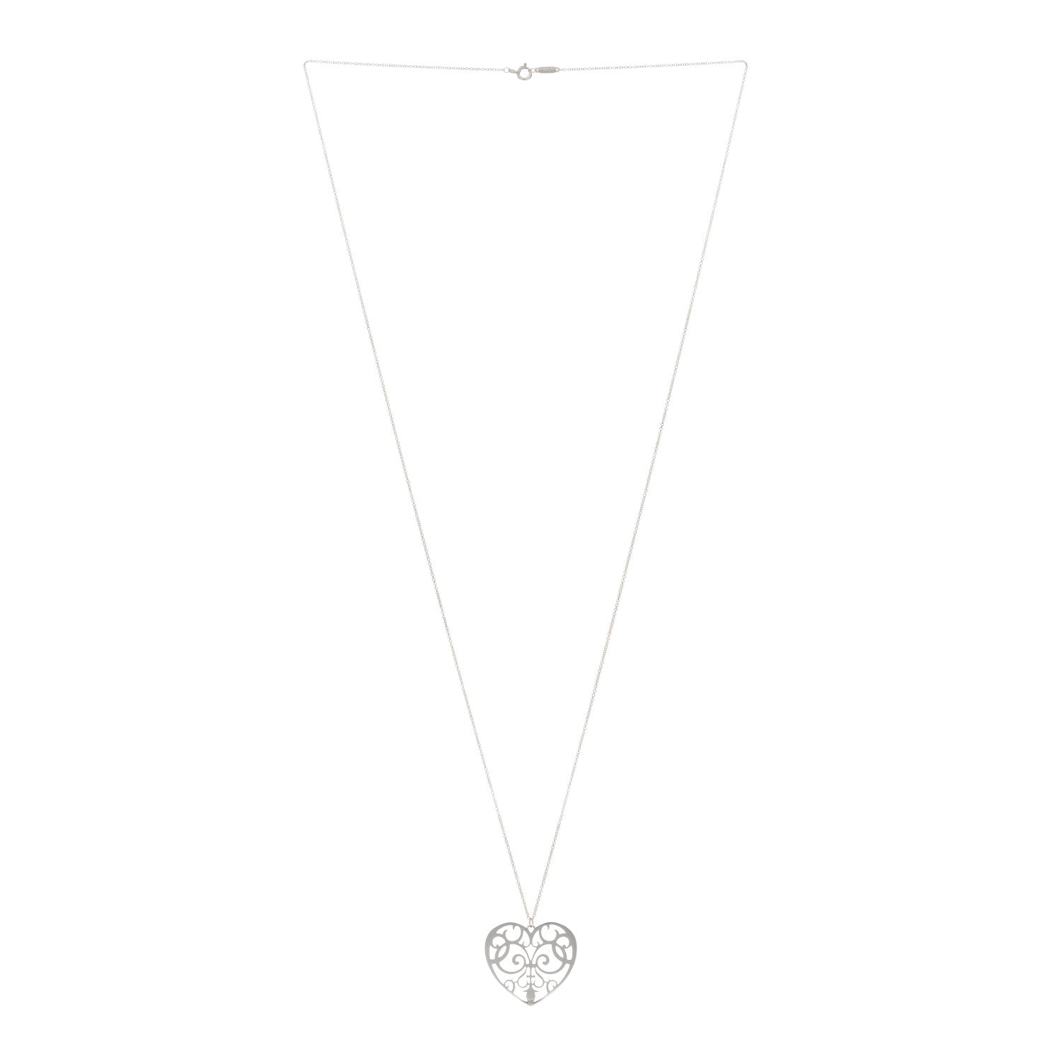 Tiffany Sterling Silver Enchant Heart Pendant Necklace 2 of 3