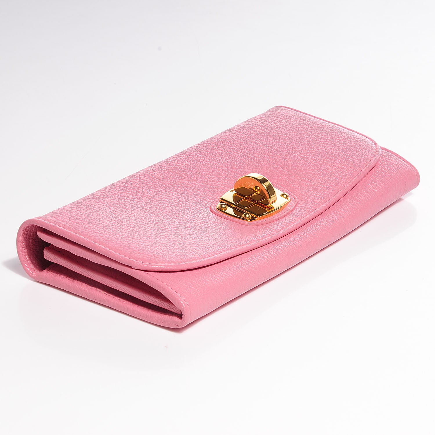Miu Miu Goatskin Madras Twist Wallet Rosa 4 of 9
