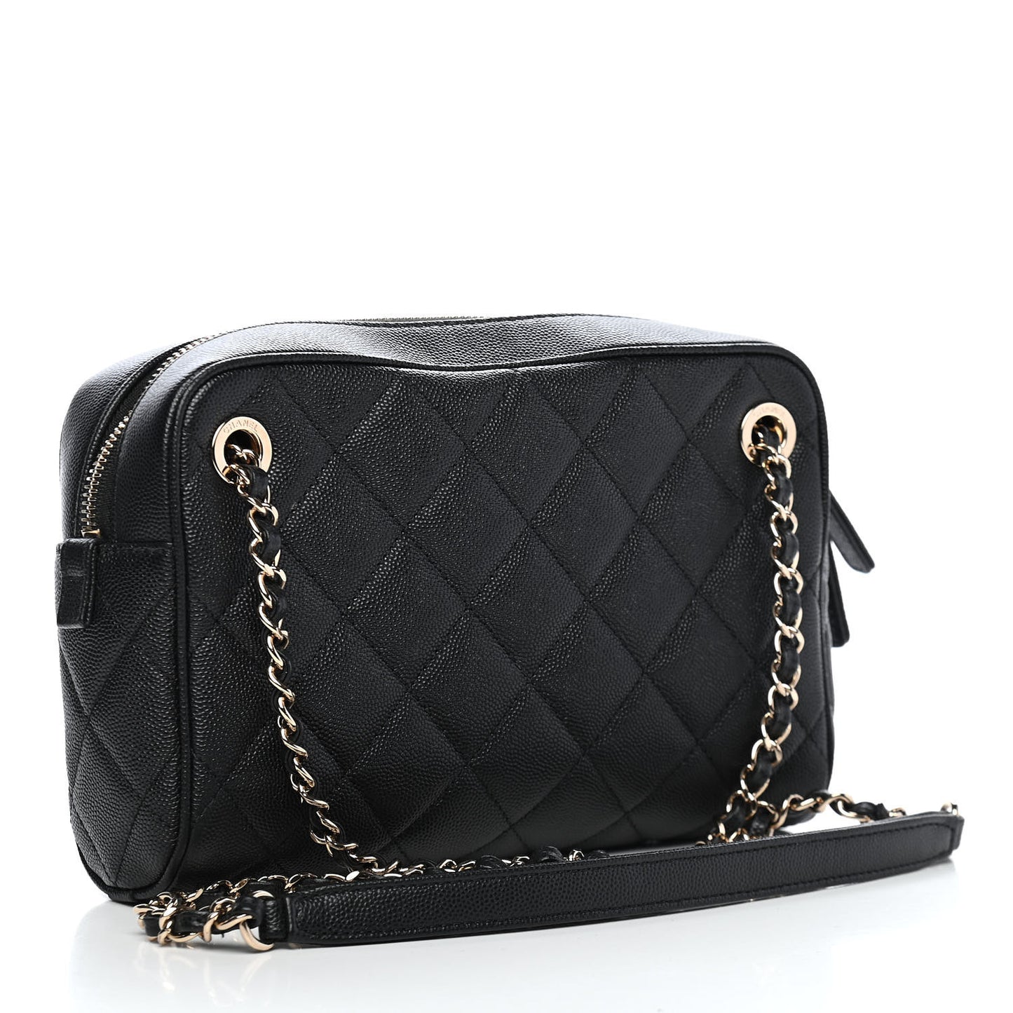 Caviar Quilted Small In & Out Camera Case Black