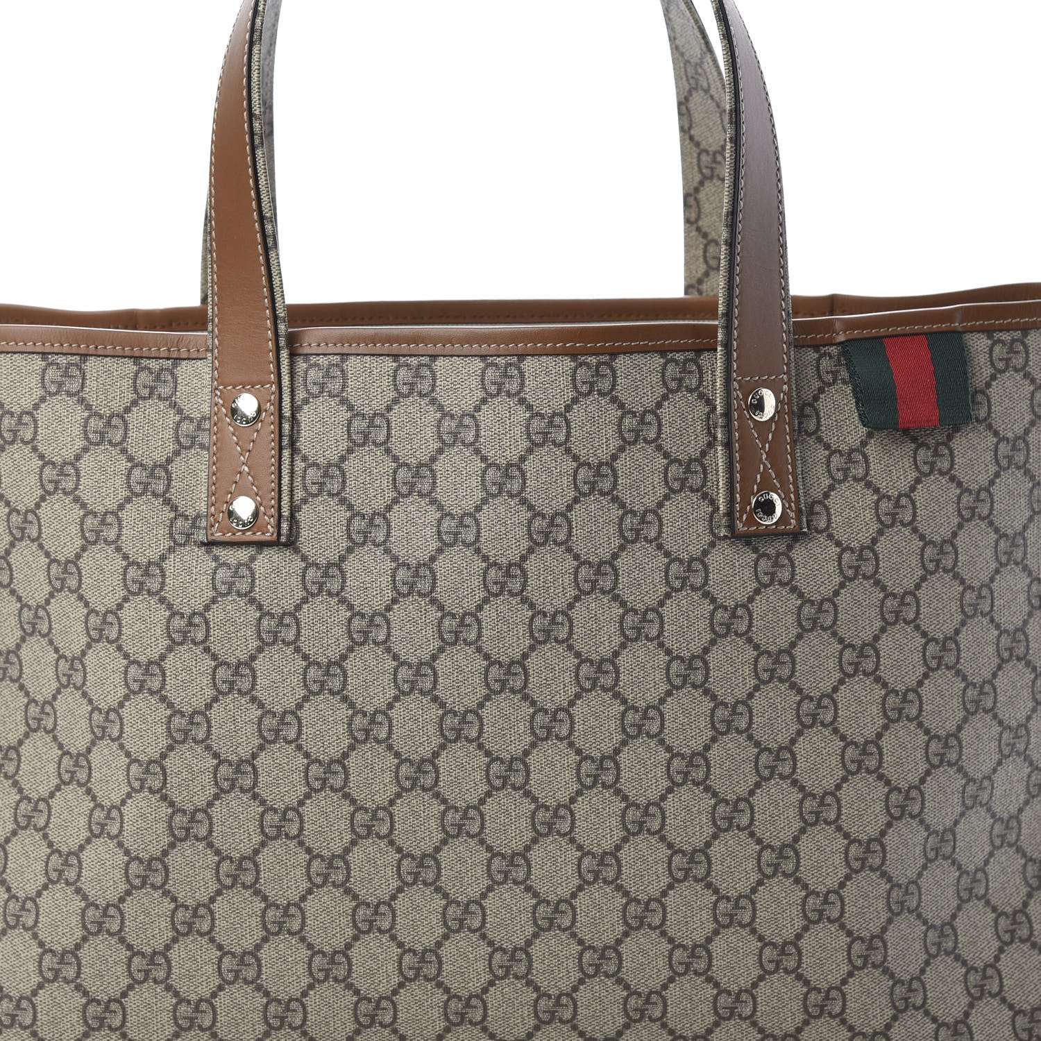 Gucci GG Plus Monogram Medium Signature Web Loop Tote Brown 8 of 12