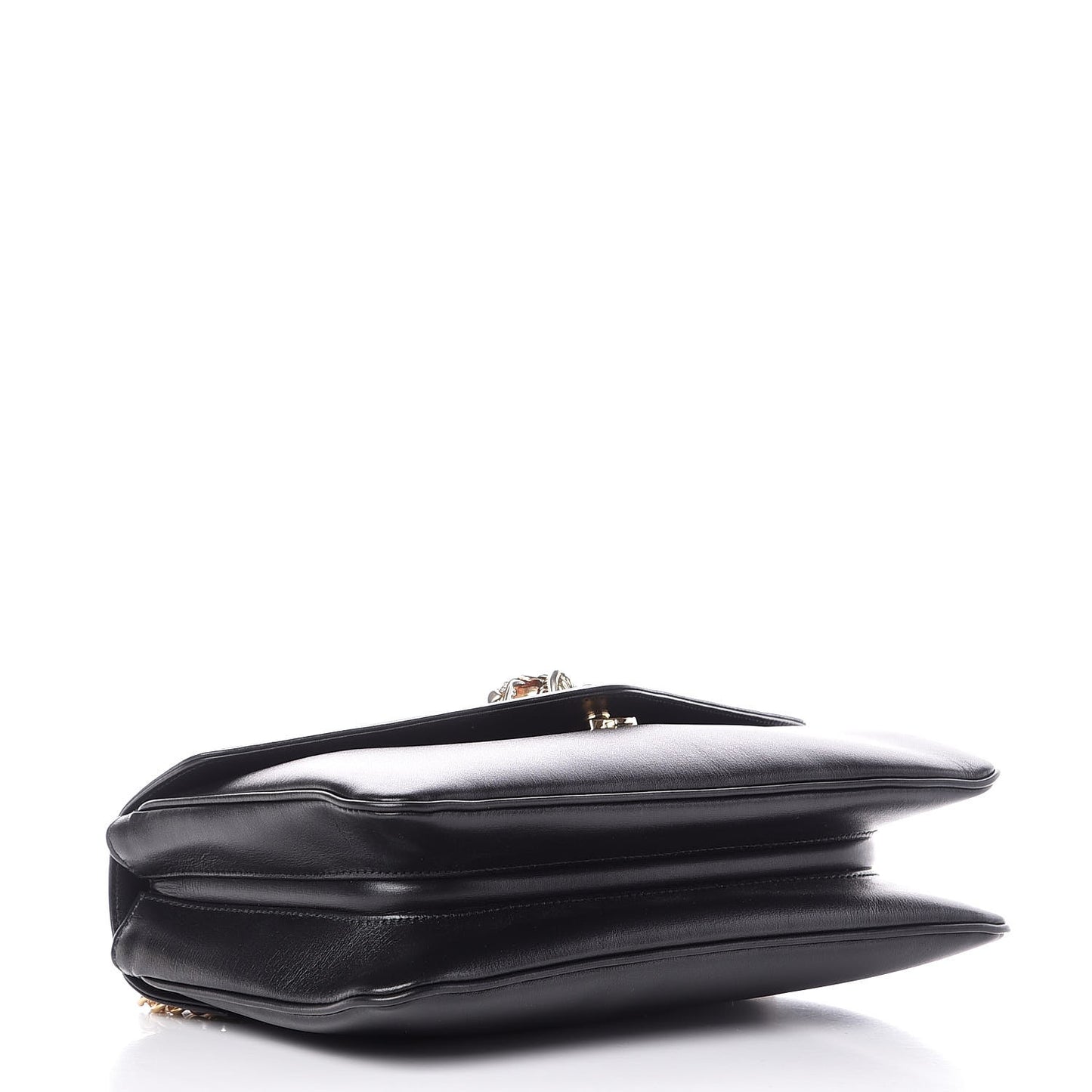 Vitello Palmellato Lux Crystal Medium Rajah Shoulder Bag Black