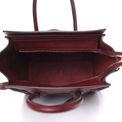Celine Smooth Calfskin Goatskin Nano Luggage Burgundy 5 of 10