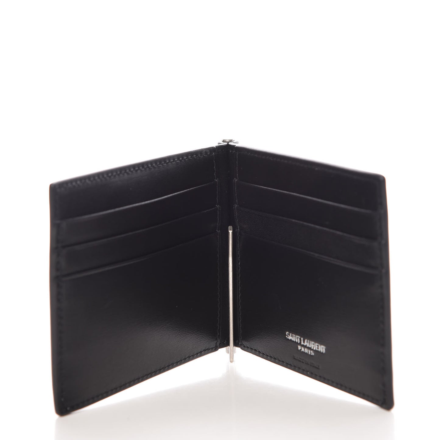 Calfskin Bill Clip Card Case Black