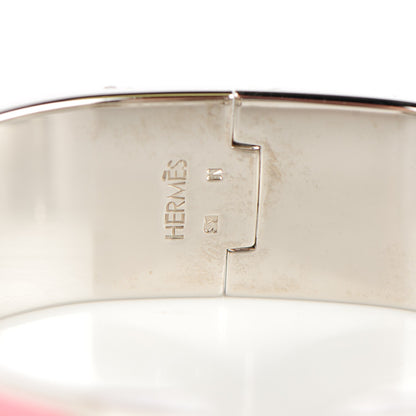 Hermes Enamel Wide Clic Clac H Bracelet PM White Rose Pagoda 7 of 12
