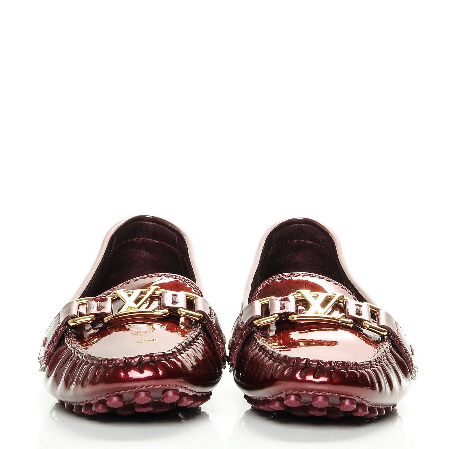 Patent Calfskin Oxford Loafers 40 Rouge Fauviste