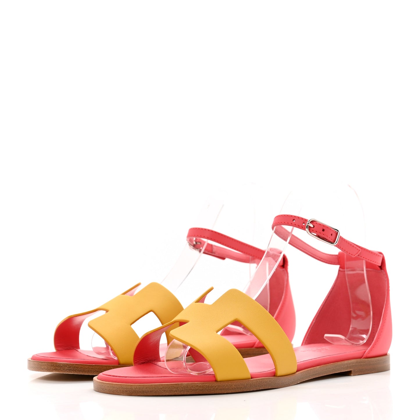 Calfskin Santorini Sandals 35 Jaune Sable Rose