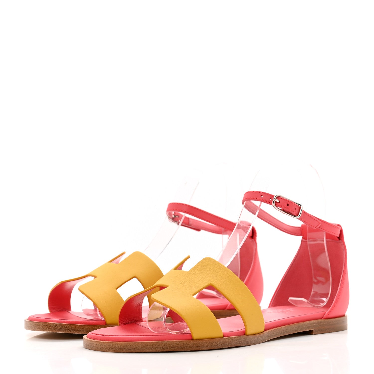 Hermes Calfskin Santorini Sandals 35 Jaune Sable Rose 4 of 8