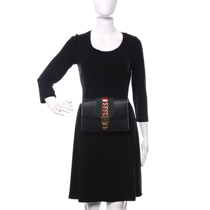 Gucci Calfskin Sylvie Belt Bag Black 2 of 10