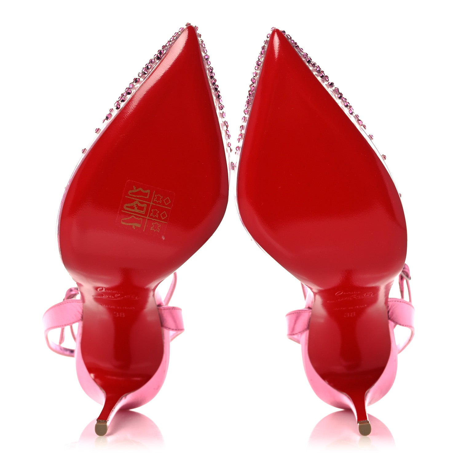 Christian Louboutin PVC Patent Psychic Spikaqueen 100 Pumps 38 Pink 5 of 8