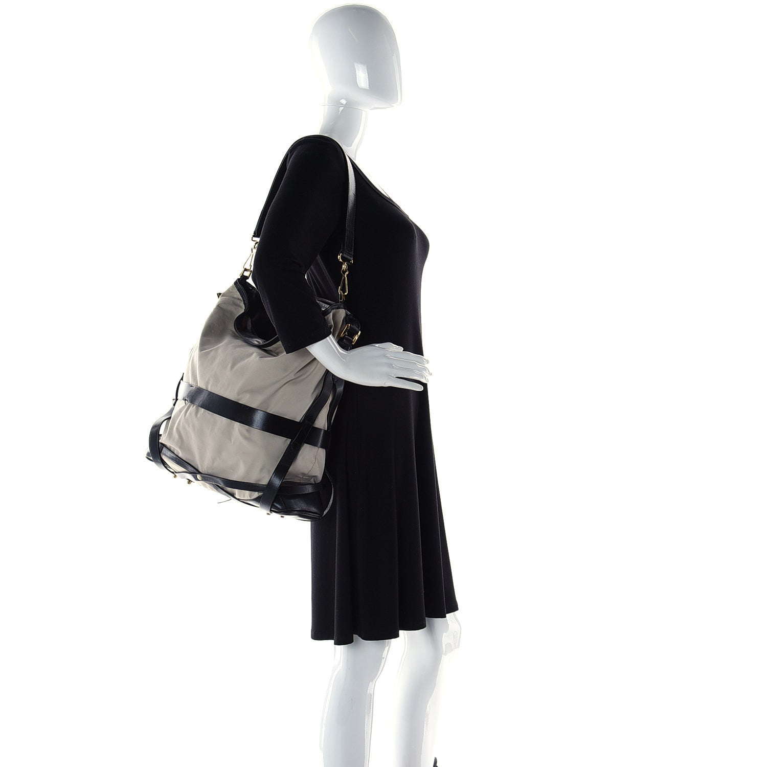 Burberry Nylon Bridle Calfskin Medium Gosford Hobo Trench 5 of 24