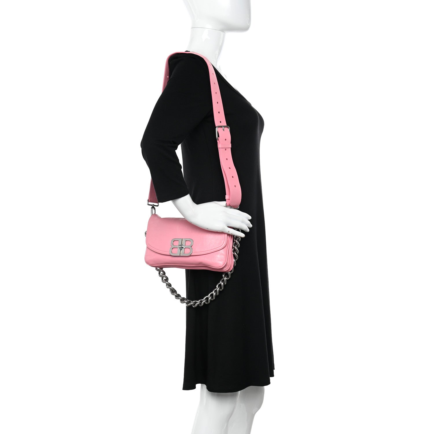 Balenciaga Peach Calfskin Small BB Soft Flap Bag Sweet Pink 2 of 10