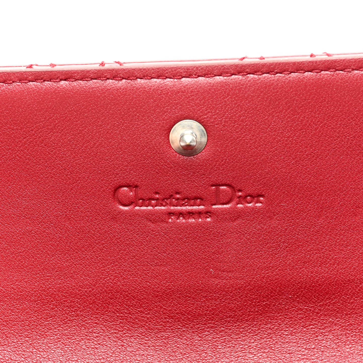 Patent Cannage Lady Dior Rendezvous Wallet On Chain Rouge Ceris