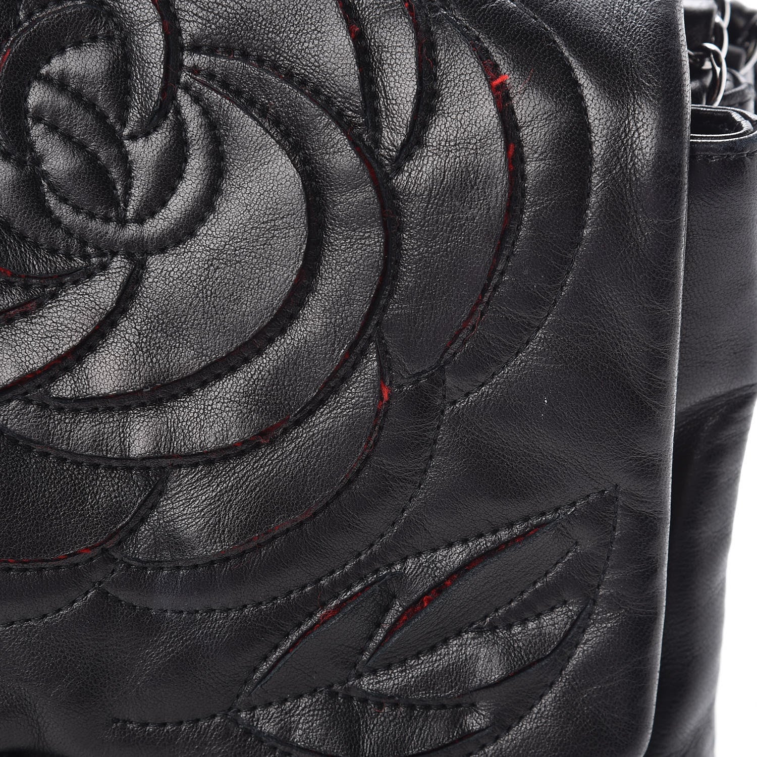 Chanel Lambskin Tweed Large Camellia Petals Flap Black 15 of 19
