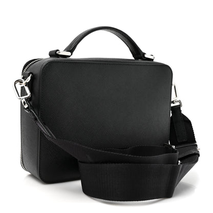Prada Saffiano Travel Medium Brique Crossbody Bag Black 3 of 9